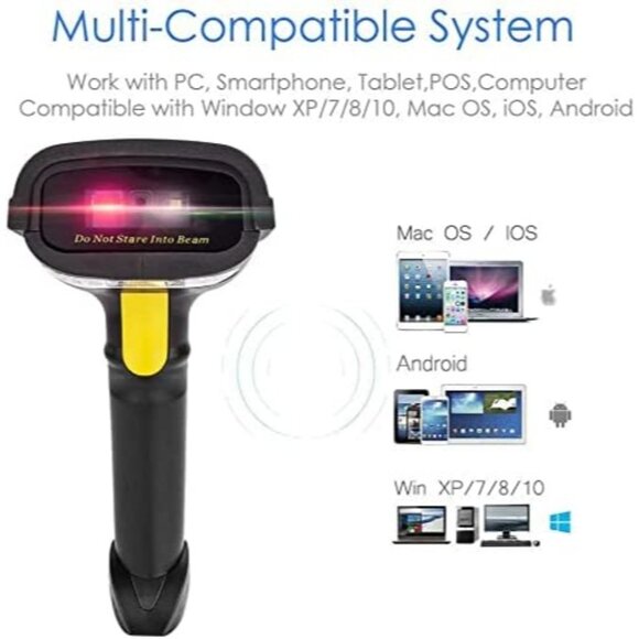 NETUM 2D Barcode Scanner, Compatible with 2.4G Wireless & Bluetooth SCANNER ONLY - Picture 2 of 4